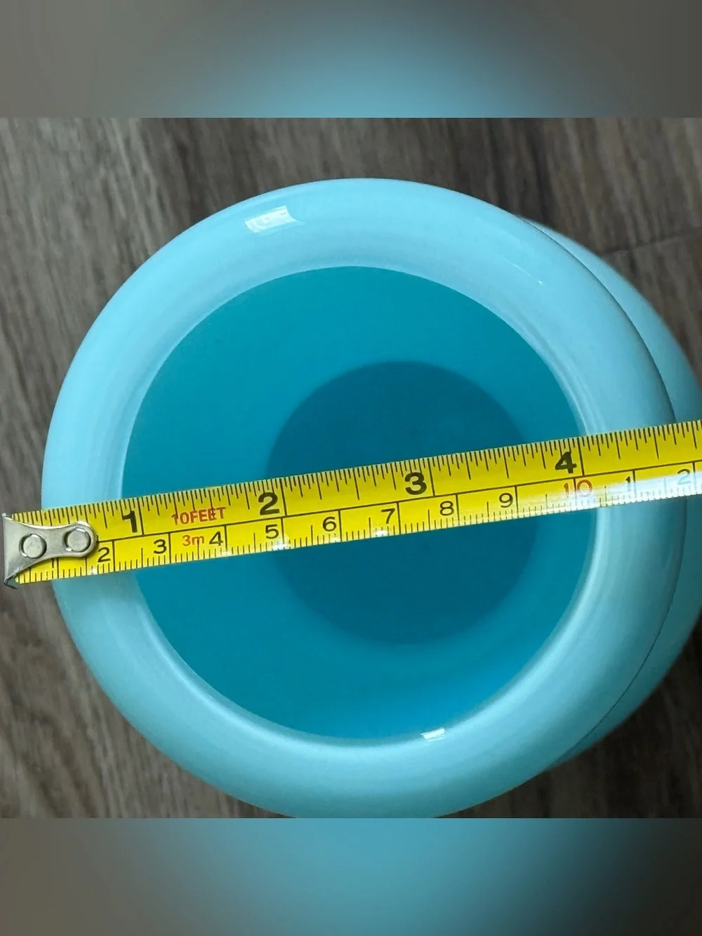 Crate & Barrel Karma Blue Art Glass Hourglass-Shaped Vase